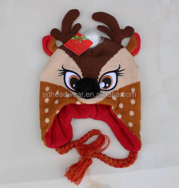 knit acrylic baby hat, baby funky knitted hat, knitted baby christmas hat