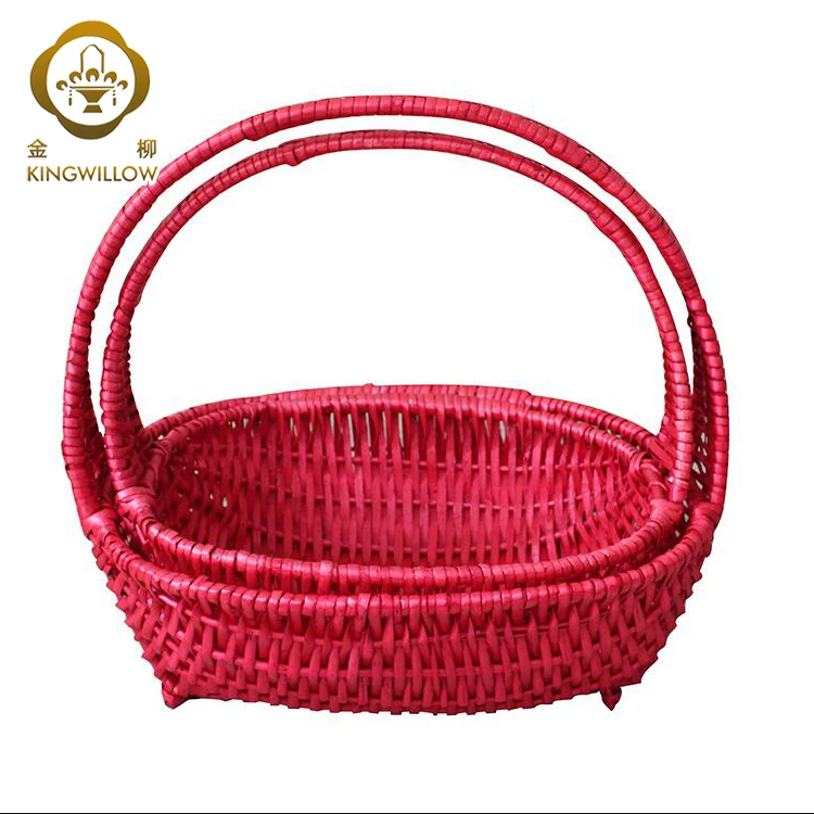 Pure handmade basket wicker gift basket with handle