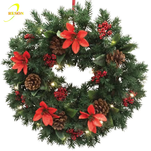 Висячие дверные украшения из пвх мишура Рождественское украшение венок