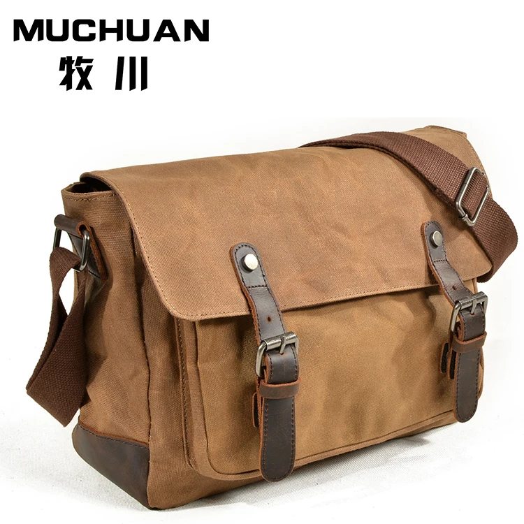 Leisure leather crossbody bags multifunction canvas photography camera bag