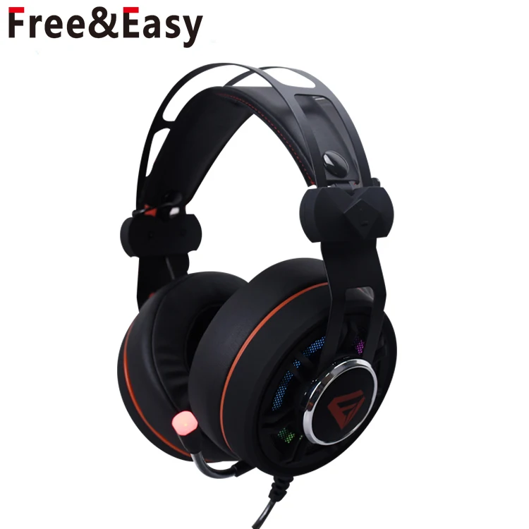 Custom Brands Logo Gaming Headset 7.1 Usb Built-In Microphone Gamer Leather Gaming Headphones