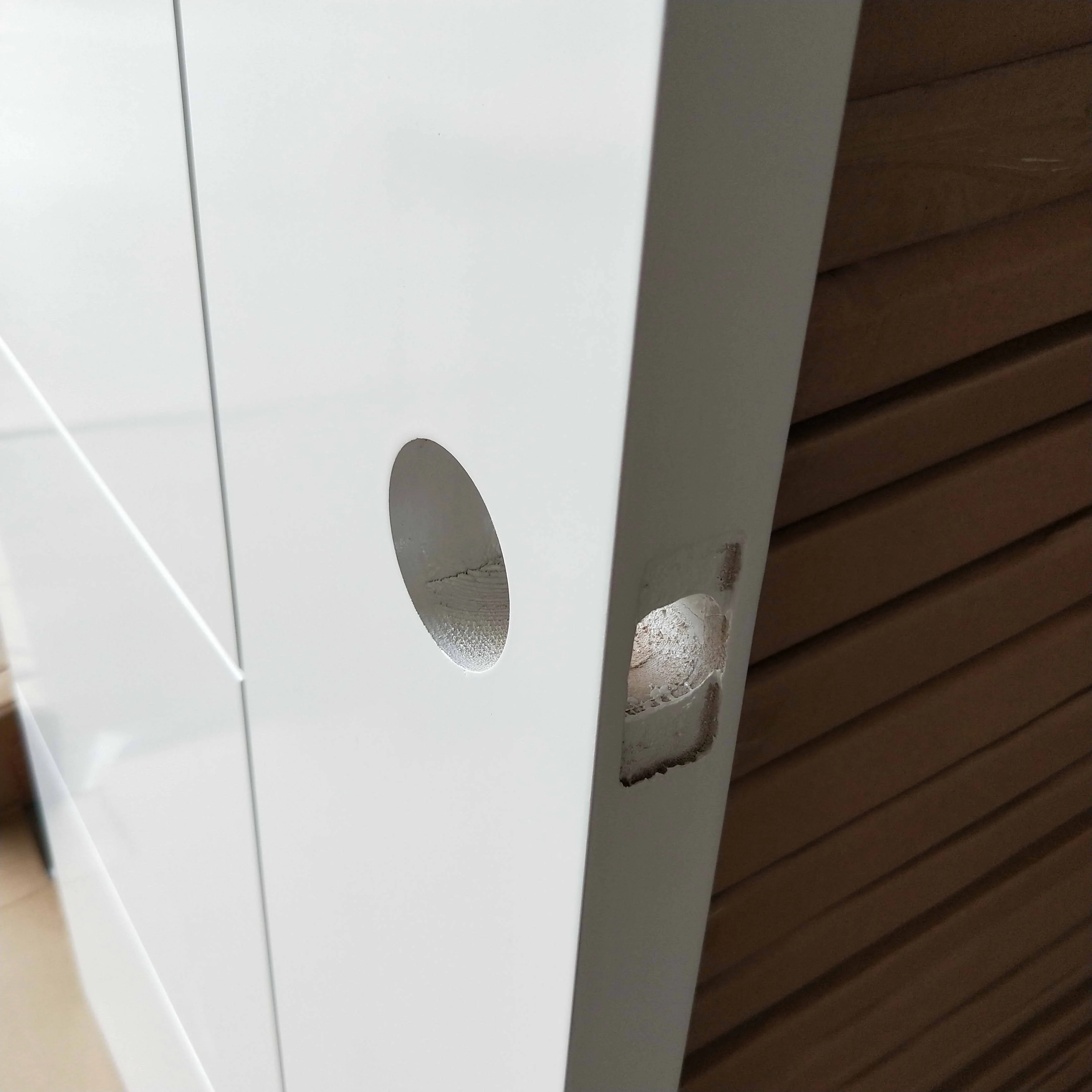 White Primed Wooden Door with Flush style groove line design for Interior Wooden Door