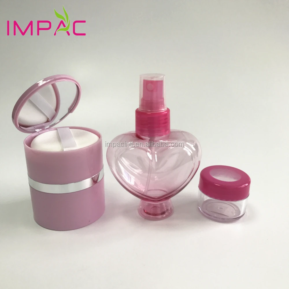 Unique hot pink heart shape PET plastic 120ml spray bottle for perfume