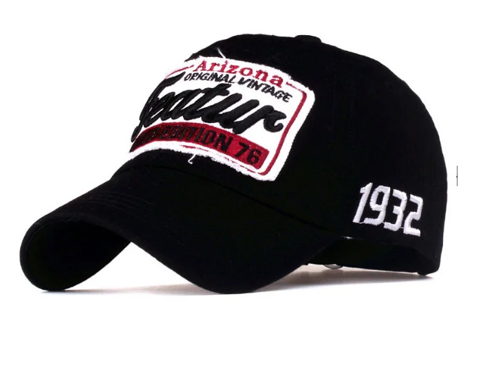 Mens Outdoor Cotton Baseball Hats Sports Visor Caps with Patchwork Embroidery