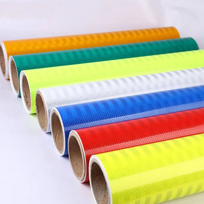  Hot Sale Fluorescent Green Prismatic Reflective Vinyl Roll For Car