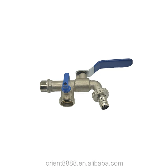 With lever steel handle bibcock Wall Mounted Forged Copper Ball Stem Hose Union Nickel Plated Taizhou,Zhejiang