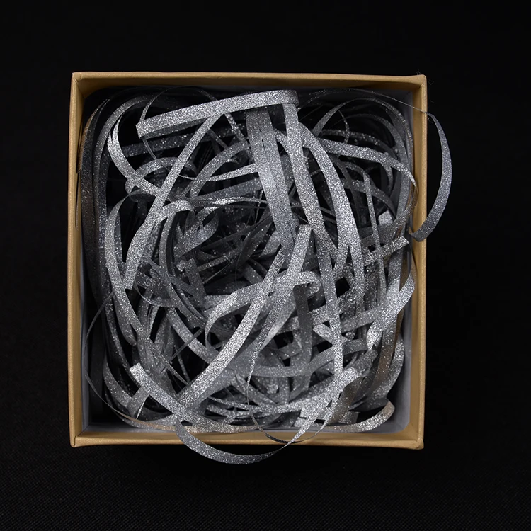 Наполнитель корзины для коробки, подарочная упаковка, салфетка, блестящая синяя измельченная бумага для упаковки