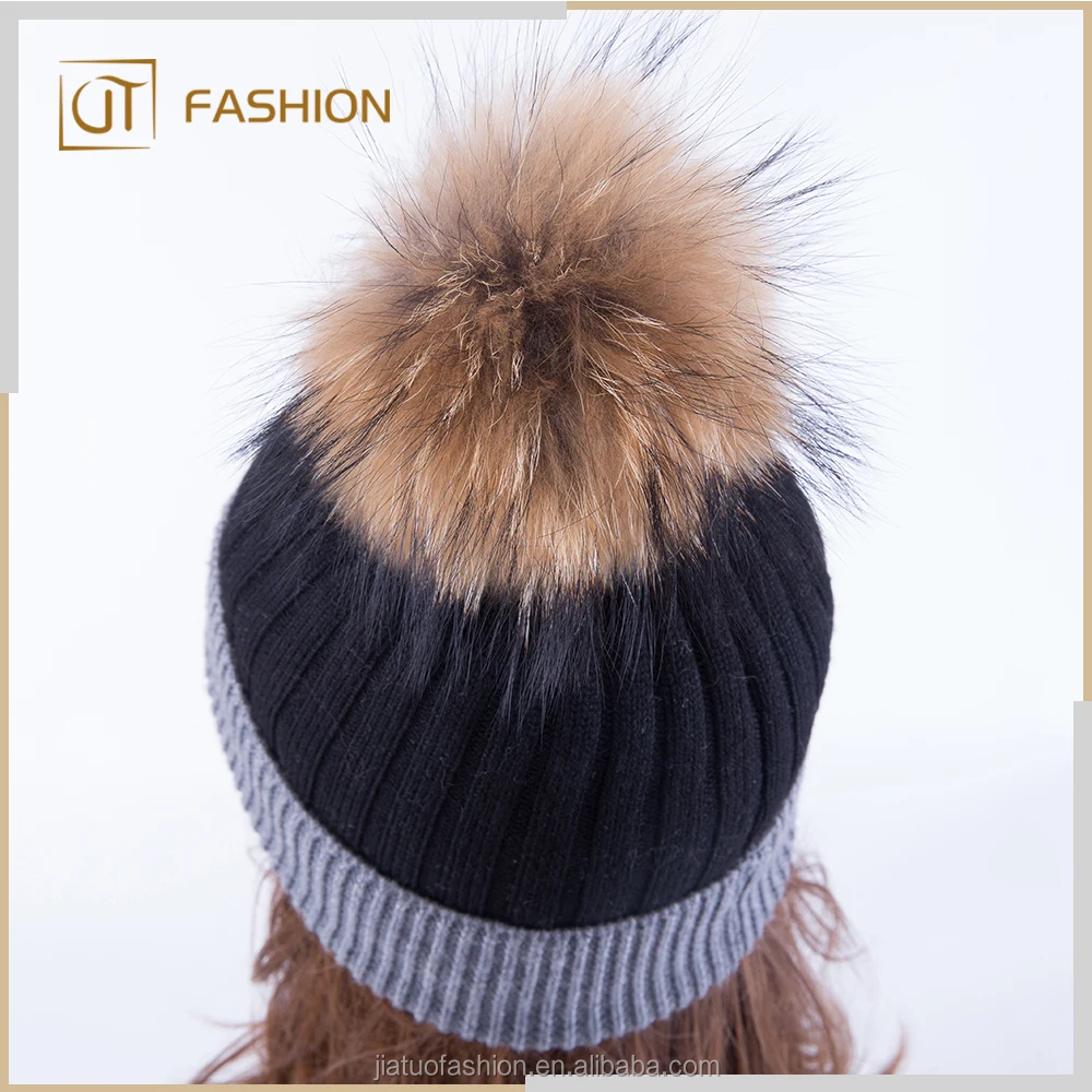 Wholesale Large fur Ball Real 18cm Raccoon Fur Pom Pom