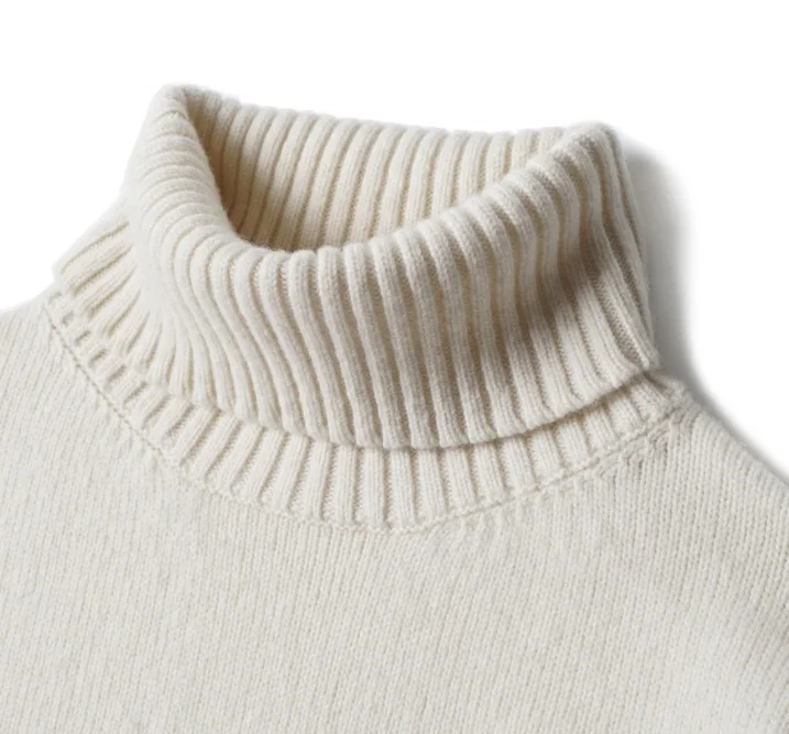 2021 Most Popular New Style High Quality Fashion Soft Turtleneck White Pullover Mens White 100% Wool Sweater