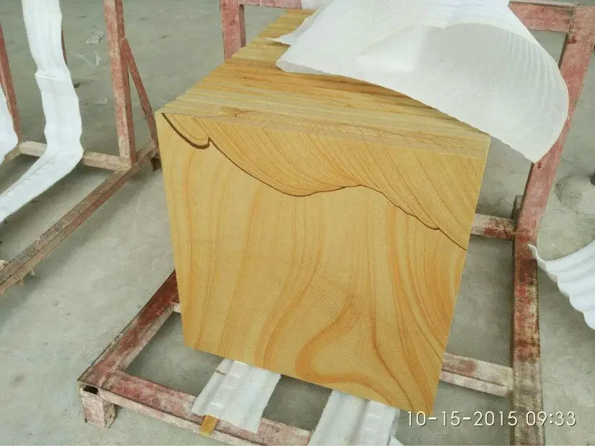 
Yellow Wooden Vein Sandstone Tiles Slabs 