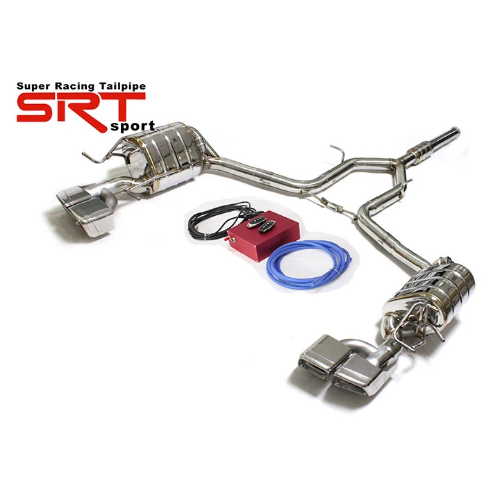 Exhaust system for Mercedes Benz E class E300 E200 E260 3.0T downpipe with catalytic cat back with valve control with 4 tips