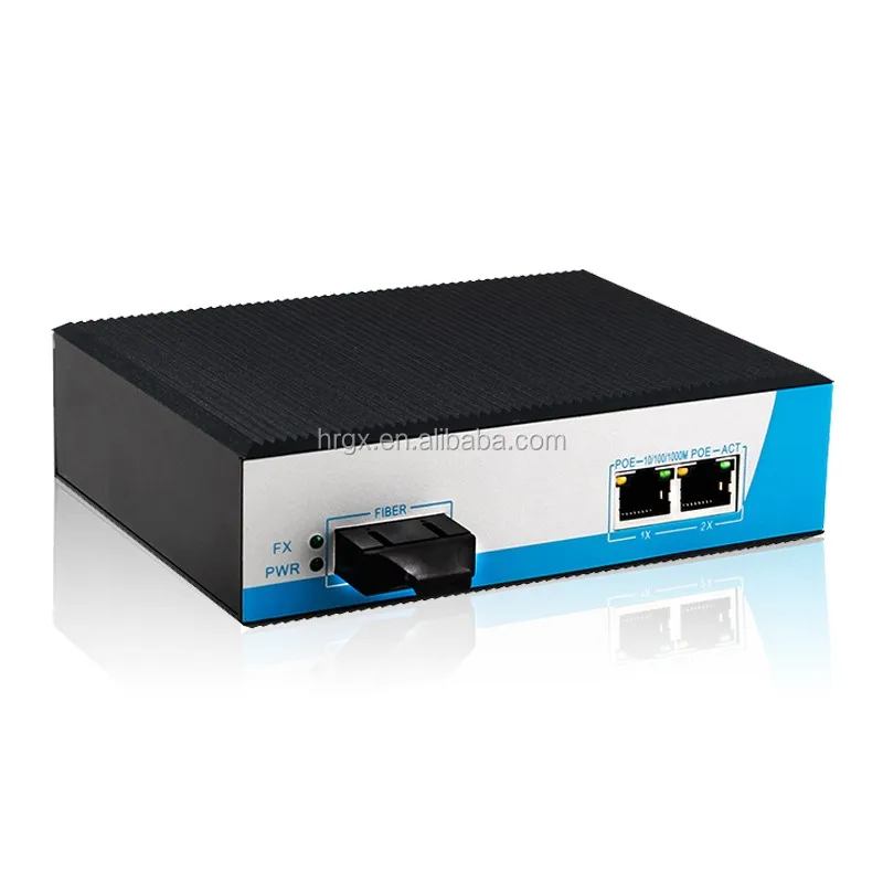 HRUI All port ant-thunder 6000V din rial 3 port industrial 4 way 32 port injector Ethernet switch with poe hub