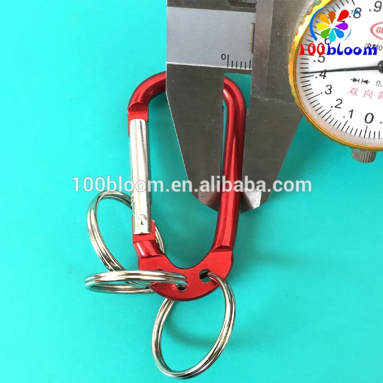 
Factory sell 6cm keychain carabiner with three keyrings 