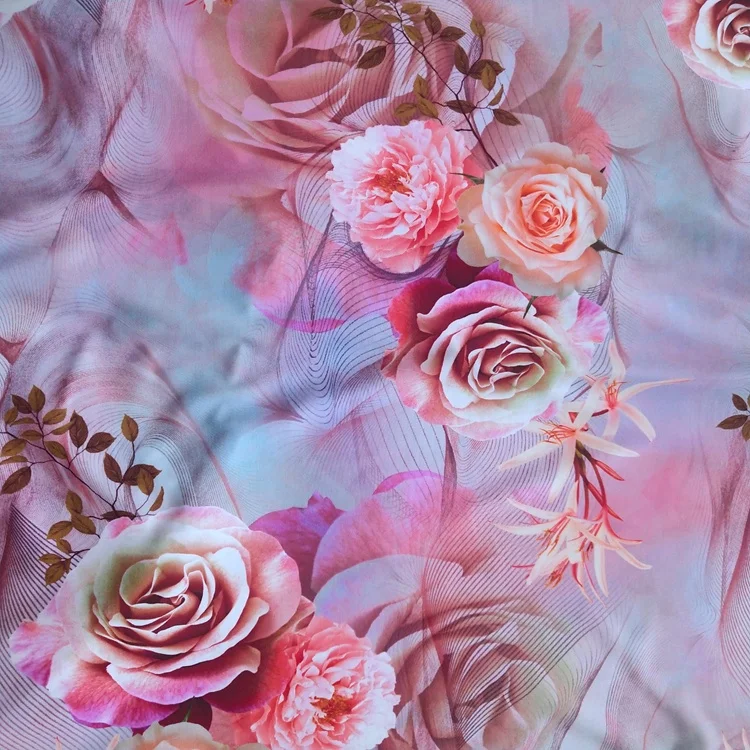 
Factory wholesale floral digital printed strong nylon lycra stretch spandex swimsuit fabric 
