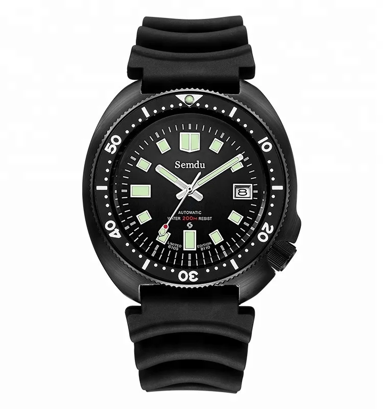 
Custom new design 6105 sterile Stainless steel japanese NH35 Automatic movement dive diver watch 