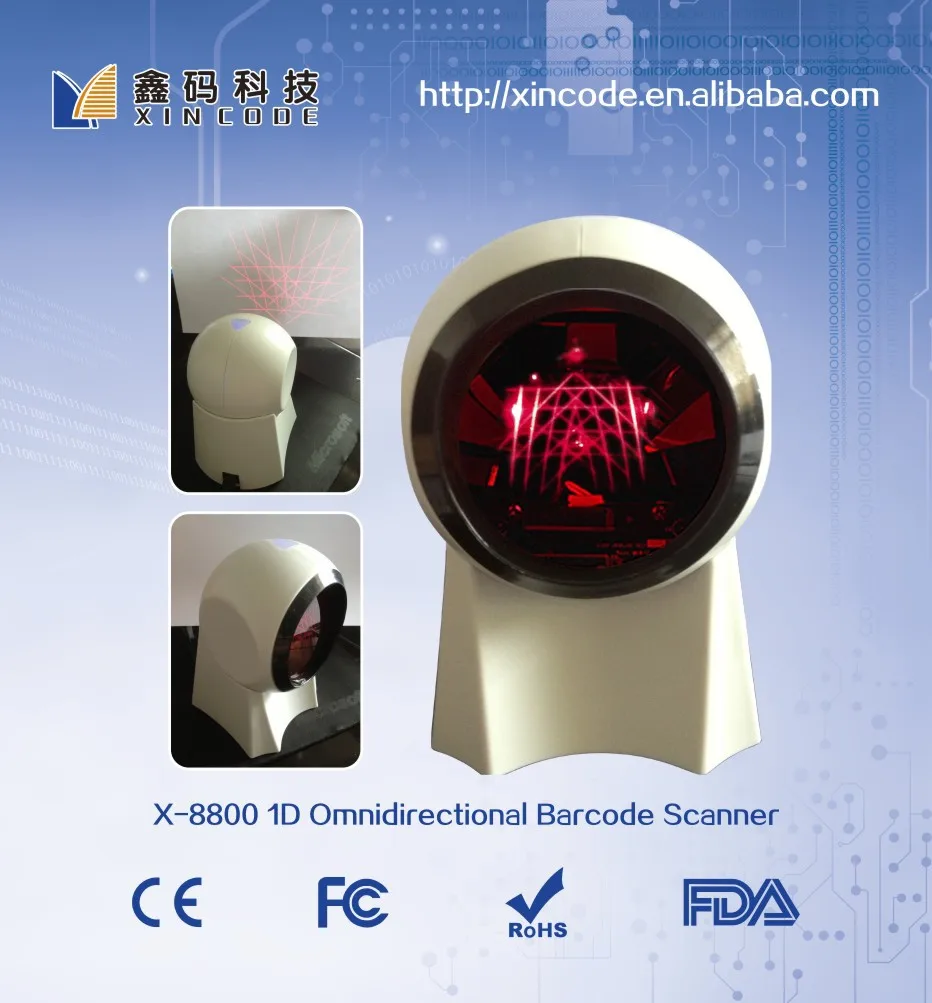 Тип рабочего стола код 1D автоматическим определением лазерного сканера штрих-кодов X-8800