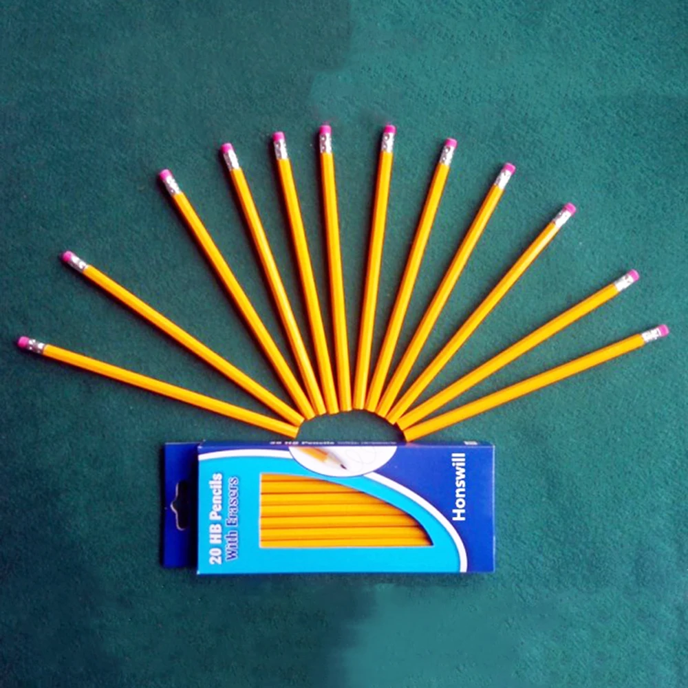 3.5 inch/7inch HB yellow pole with or without top eraser writing pencils