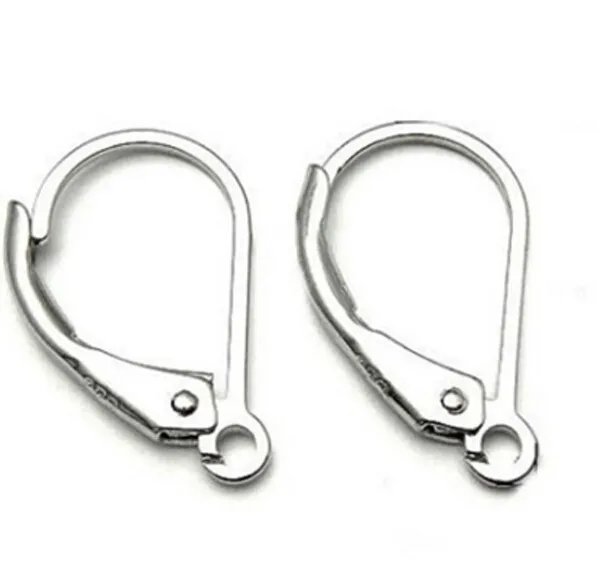 rose gold nickel free D 16mm drop pure 925 pure french clip sterling silver diy lever back clip earring findings