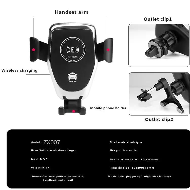 2021 hot selling of car  wireless charger for smartphone