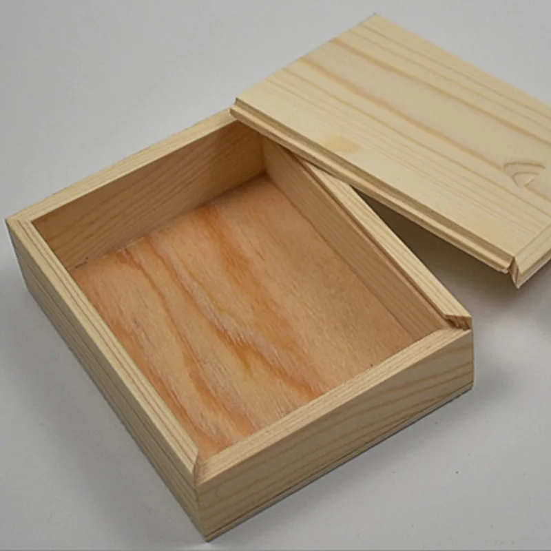 Delicate small pine wood natural color wooden packaging boxes