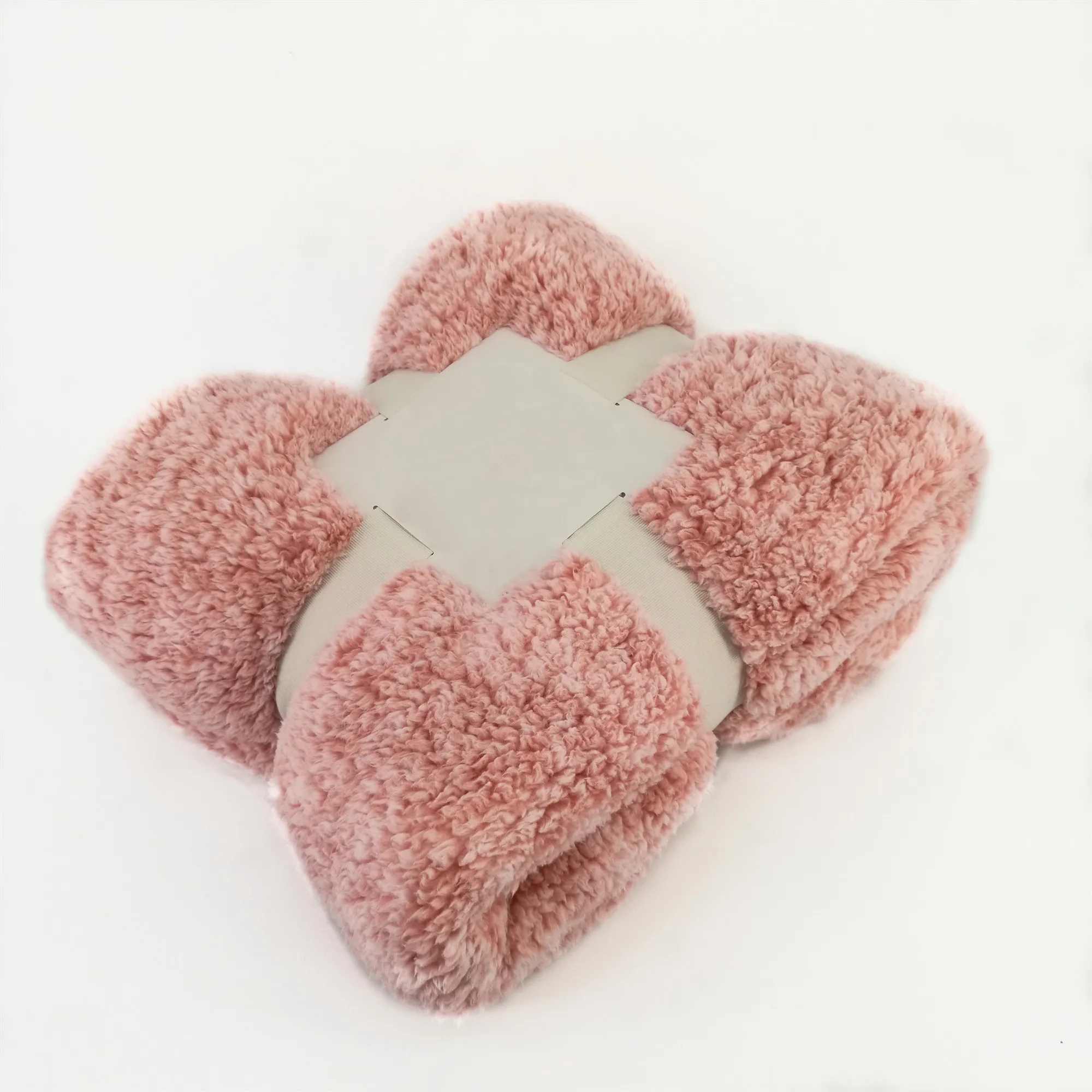 Fabric Sherpa Fleece Throw Blanket New Polyester TEC Melange Yarn Plain 100 Winter Knitted Rectangular 30-45 Days 200-350GSM