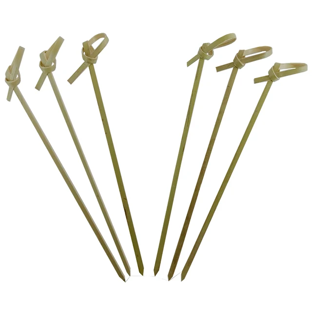 Knotted picks bamboo cocktail sticks finger food loop skewers