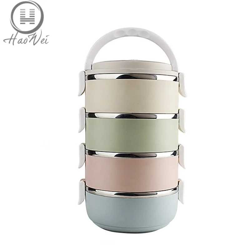 
Multicolor Multi-layer heat preservation tiffin lunch box stainless steel with handle 