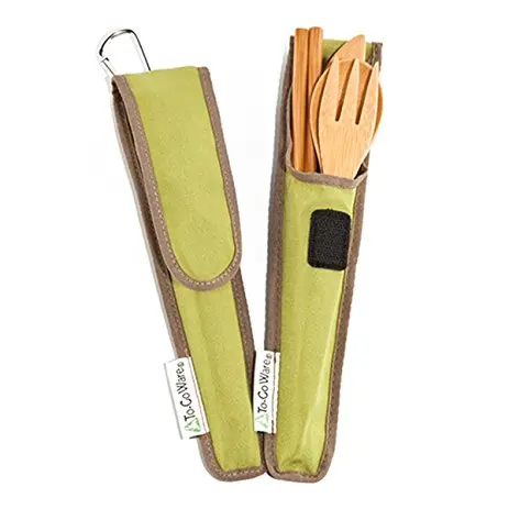 Natural bamboo knife fork and spoon with package bags for picnic