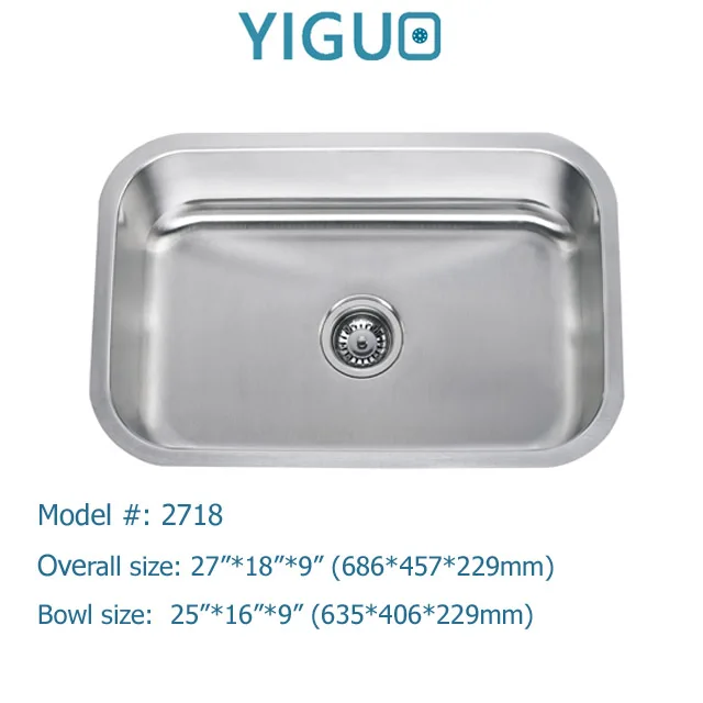 Malaysia stainless steel sink, pressed kitchen sink American style #3218S (single bowl)