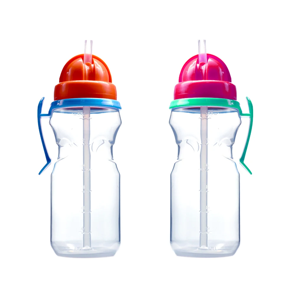 BPA free Approved Food Grade Easy Clean plastic baby straw bottle kids sport water bottle