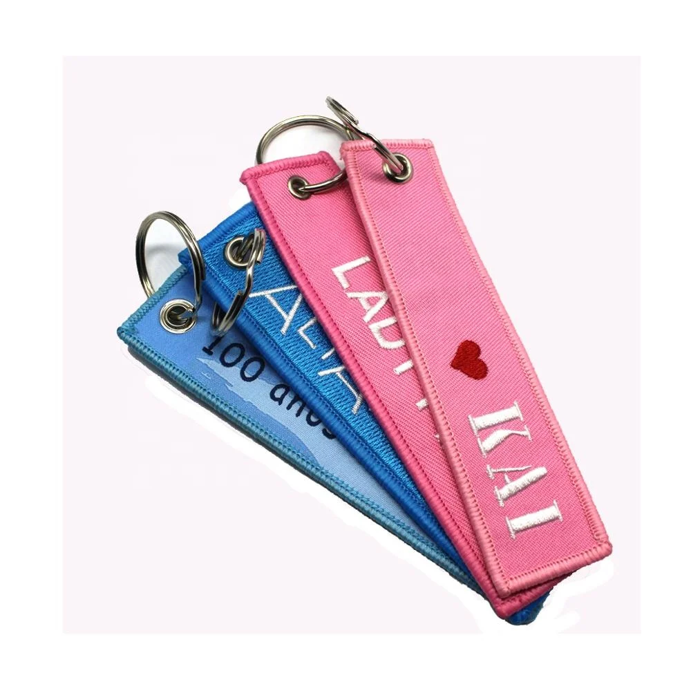 Custom Name tag Racing Bike Motorcycle Embroider Keychain Key Holder