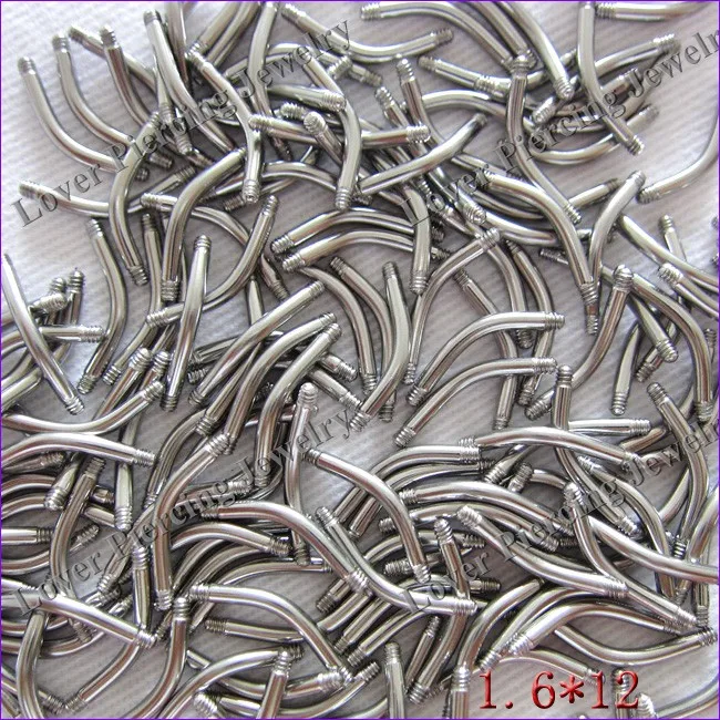 [SS-LP02] 316L Surgical Stainless Steel Banana Curved Eyebrow Bars Good Quality Loose Parts Externally Thread