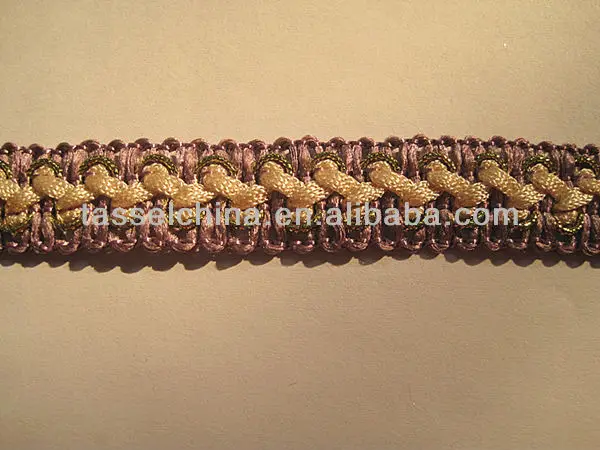 New Design Purple Gimp Braid Trimming For Curtain, Pillow, Lampshade