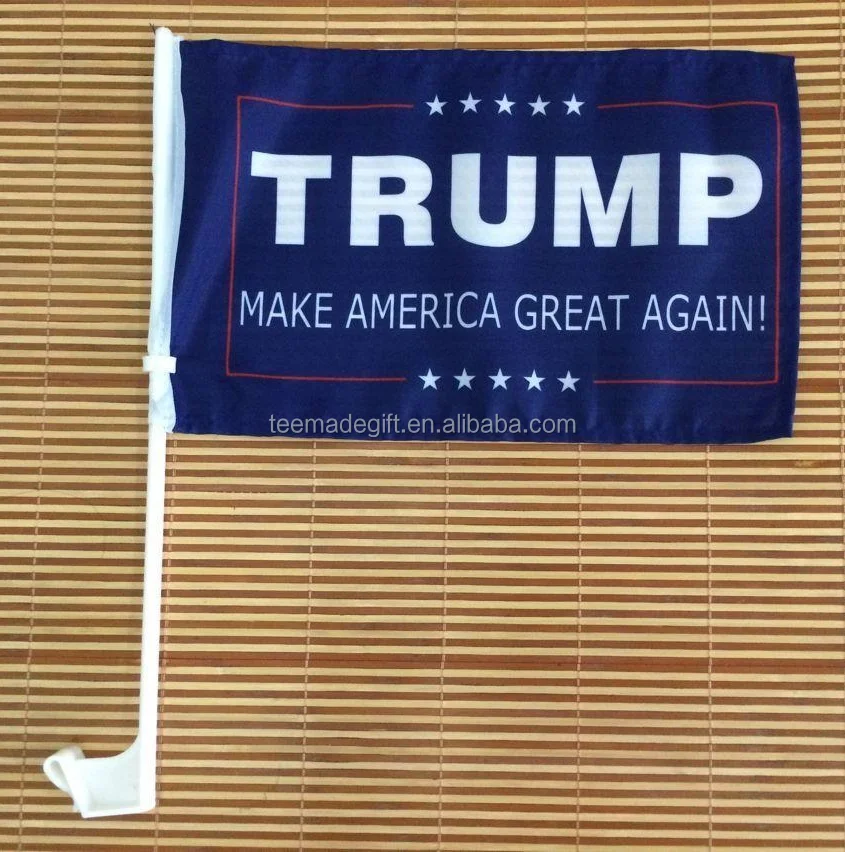 
Custom Size Digital Printed Polyester Donald Trump Car Flags 