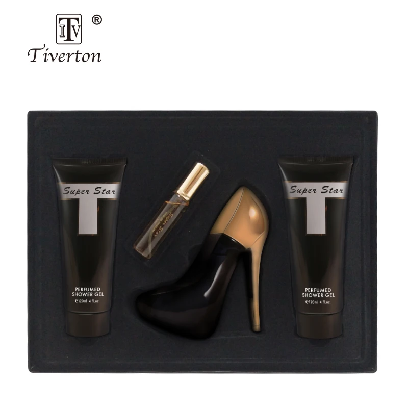 perfume set tiverton brand super star high heel shape perfume gift set for women