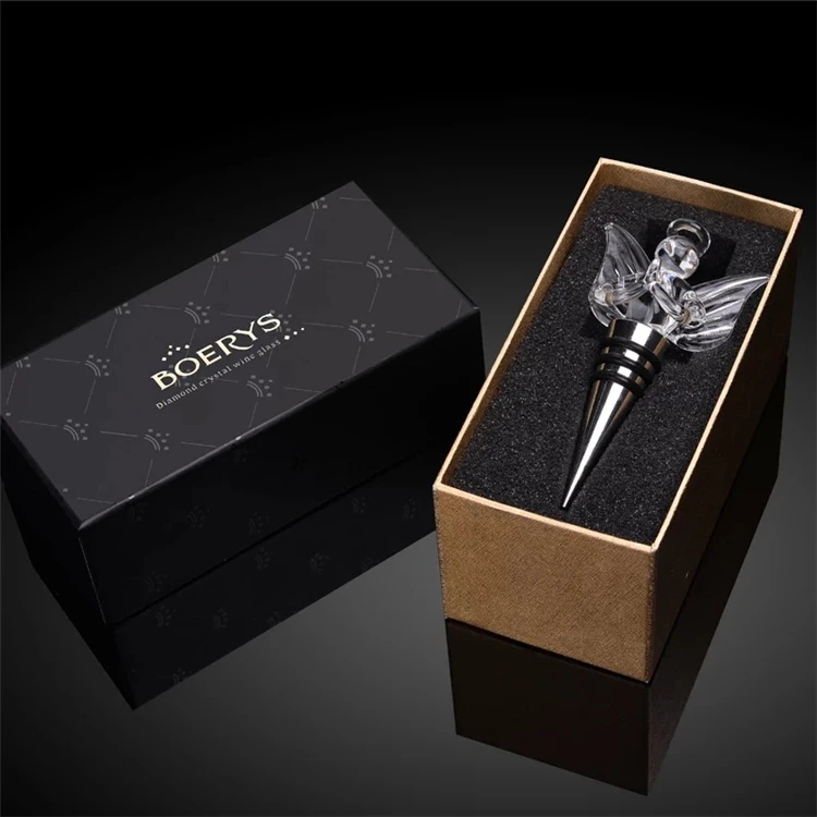 
2019 New Style Crystal Glass Red Wine Bottle Plug Bear Vacuum Plug Household 