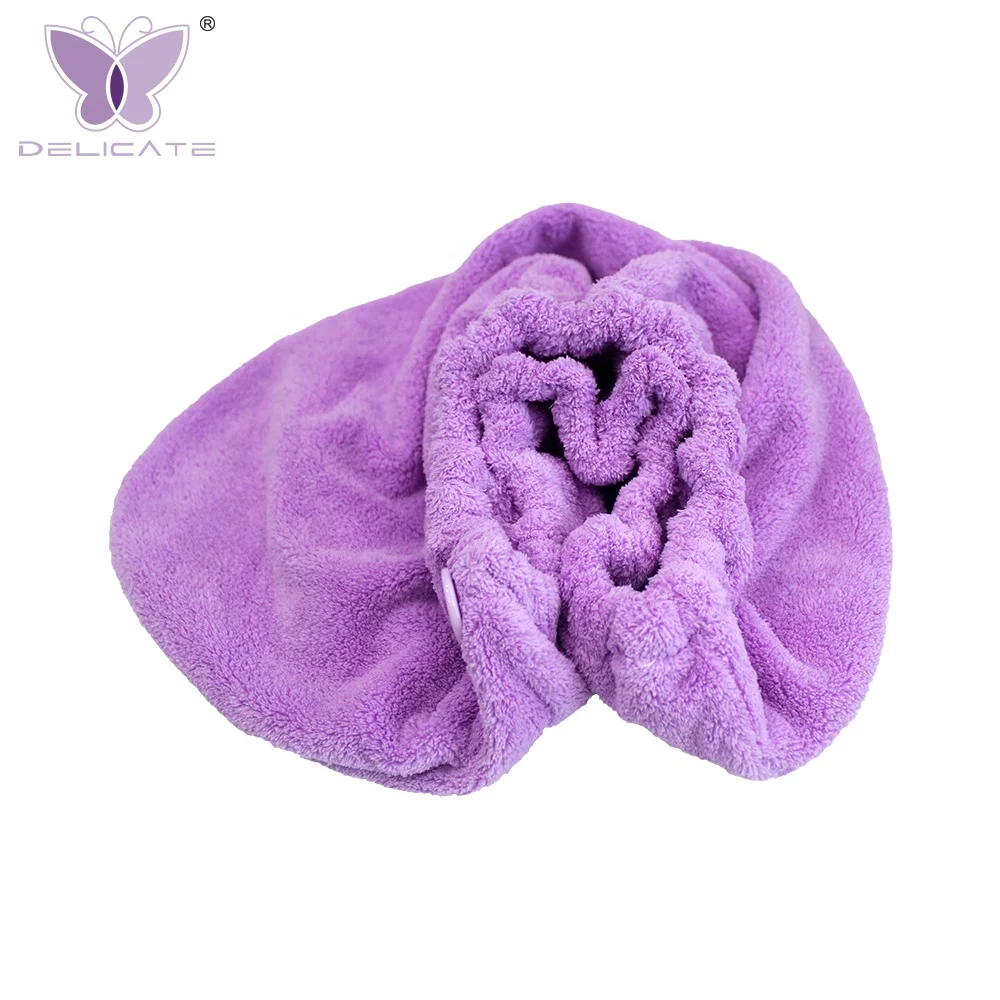 Microfiber Hair Towel Ultra Absorbent Fast Drying The Perfect Haircare Anti-Frizz Turban Never Falls Off for Drying Curly Hair