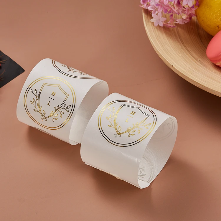 Custom Logo Gold Foil Plastic Printing Transparent Clear Waterproof Label Vinyl Sticker