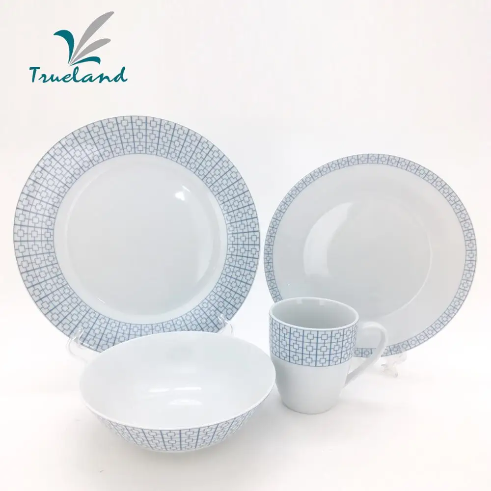 
20pcs Porcelain Chinese Dragon Plain White Dinnerware Set 