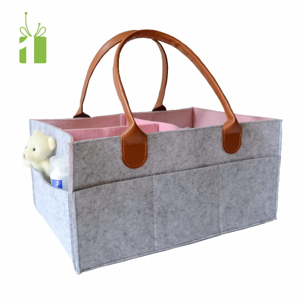 2023 fashion grey polyester cover heine nappy baby love land designer disposable bag felt diaper caddy