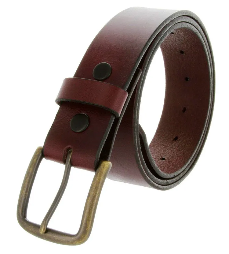 Повседневный мужской ремень из натуральной кожи под заказ с пряжкой с язычком