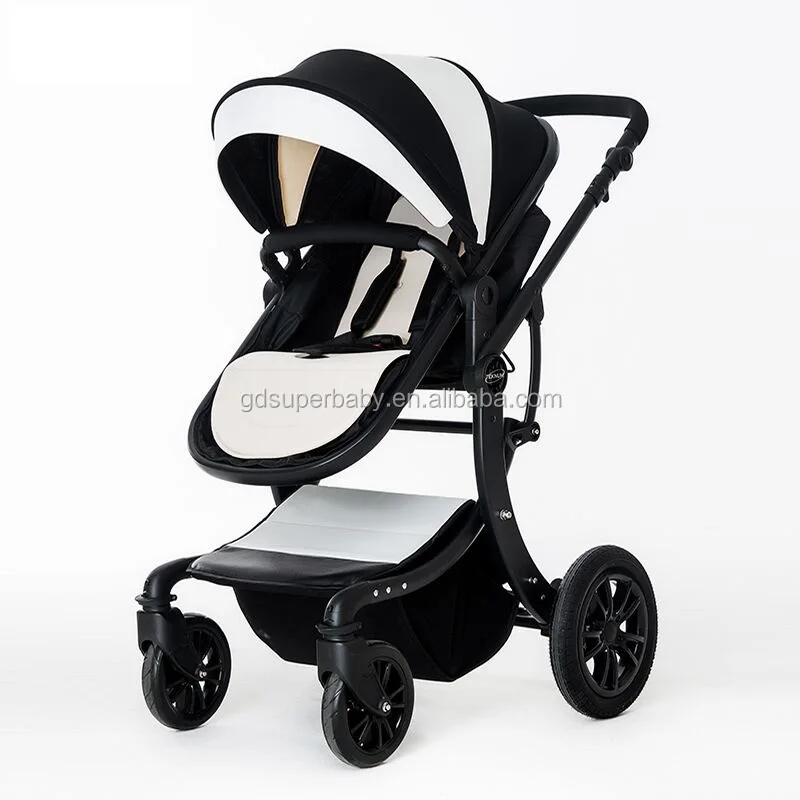 Super fashion high quality landscape leather luxury deluxe baby strollers baby pram 2 in 1