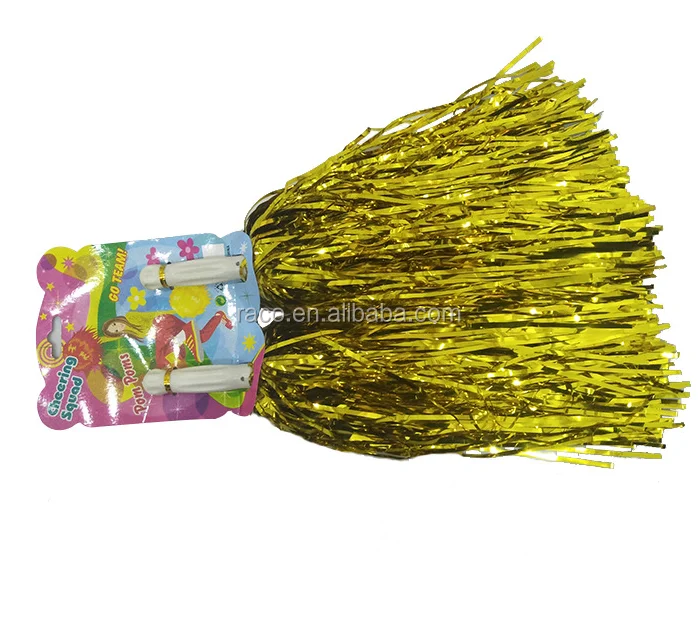 handle plastic pompons fringes for squad cheerleaders