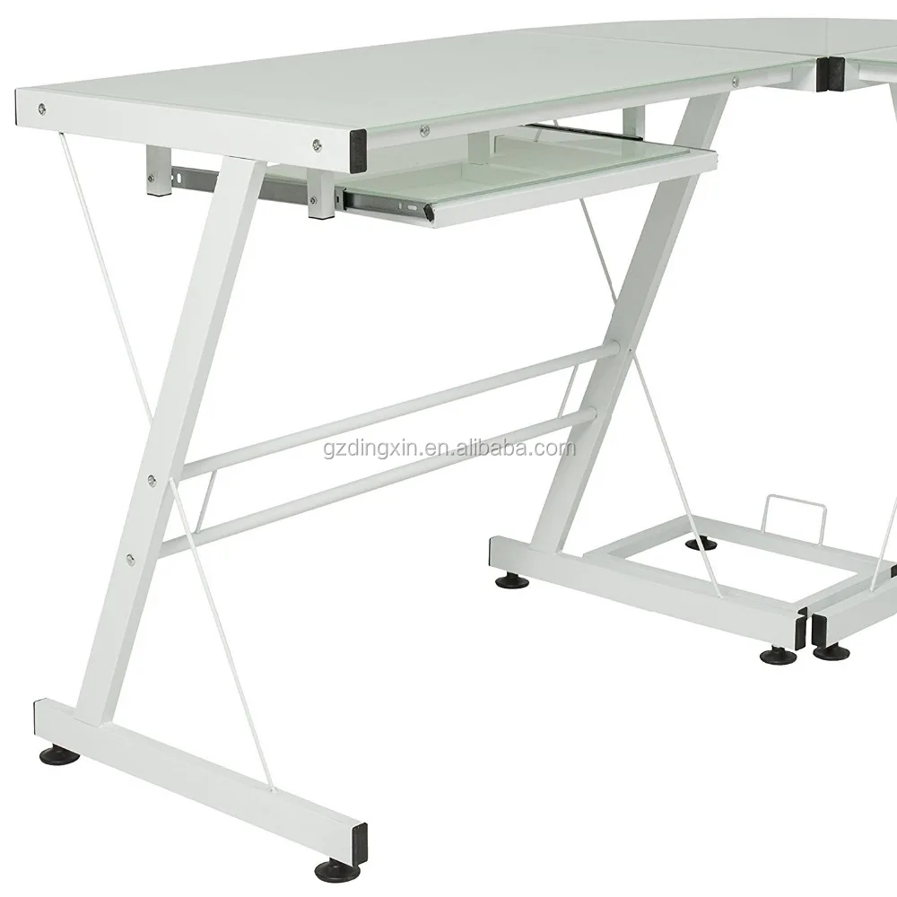 Cheap office table executive ceo desk office desk /Glass Laptop Table Workstation Corner Home Office White(DX-402)