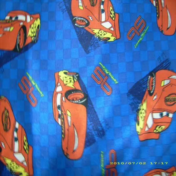 
100% poly bear printed satin fabric 