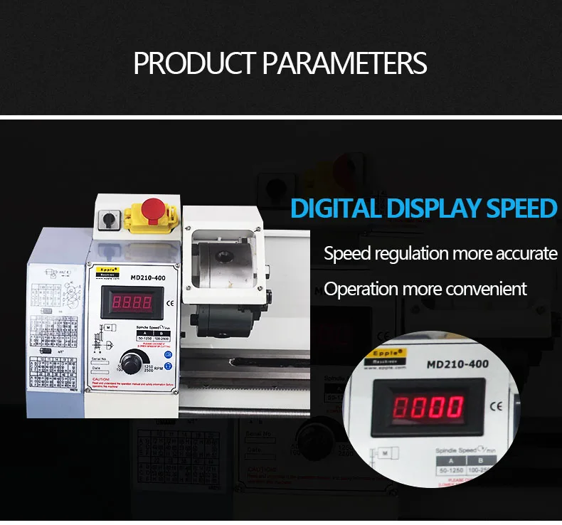 750W MD210 High precision Metal Lathe machine mini hobby lathe machine for sale