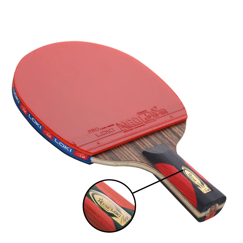 Wholesale LOKI 6 star professional wood table tennis racket ping pong paddle bat