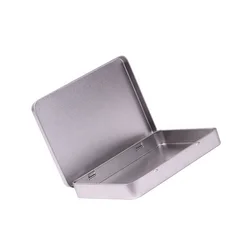 Wholesale Promotion Cheap Postcard Package Rectangle Shape Custom Tin Metal Hinged Lid Box
