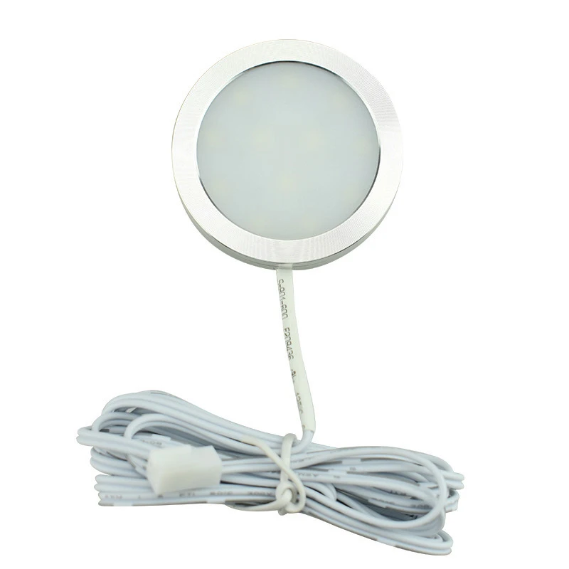 12V Mini Downlgiht Light Linkable for Wardrobe Recessed or Surface Mounted Cabinet 6Pack LED Cabinet Puck Light Kit