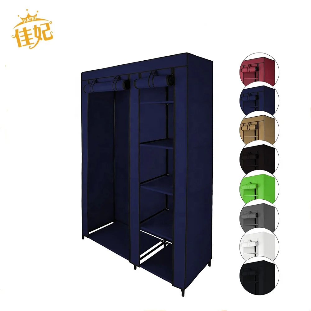 made in china Bedroom wardrobes,New style portable non-woven fabric metal steel wardrobe